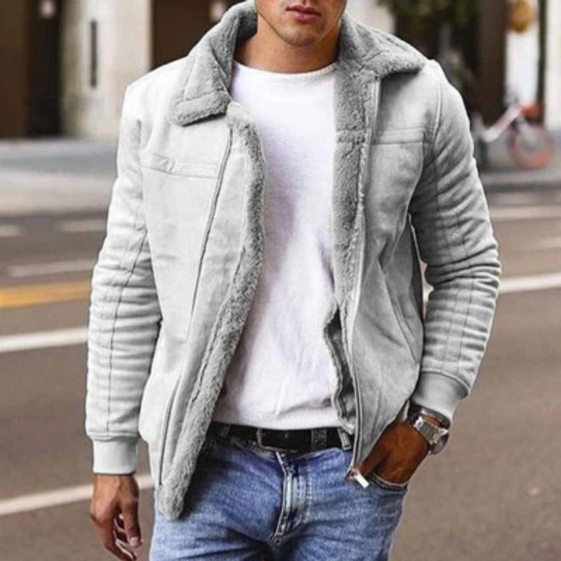 Veste élégante homme – Veste avec fermeture éclair chic en tissu léger et moderne