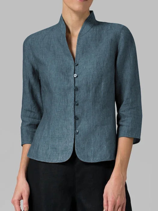 Chemise à col femme – Chemise élégante à manches longues en coton pour bureau