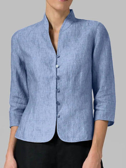 Chemise à col femme – Chemise élégante à manches longues en coton pour bureau