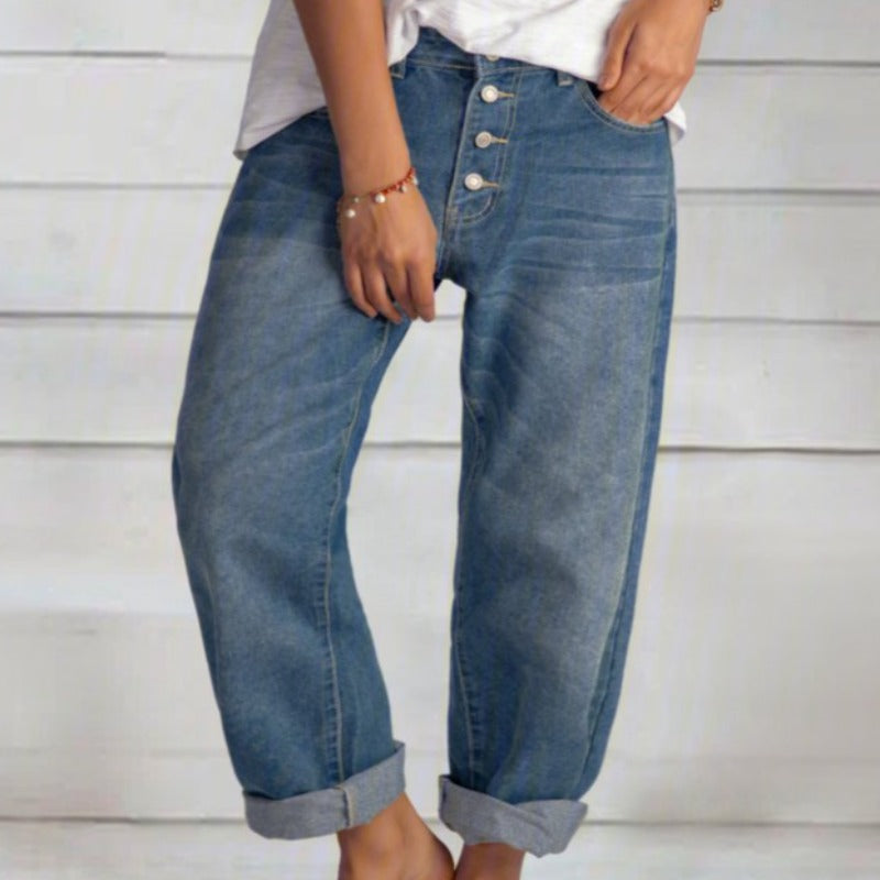 Pantalons amples femme – Pantalon large en coton léger pour été chic et décontracté