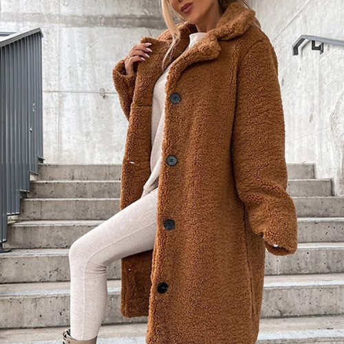 Manteau Teddy femme – Veste chaude en peluche douce pour hiver élégant