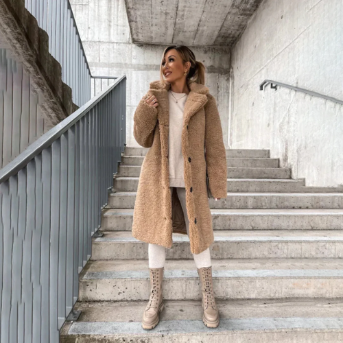 Manteau Teddy femme – Veste chaude en peluche douce pour hiver élégant