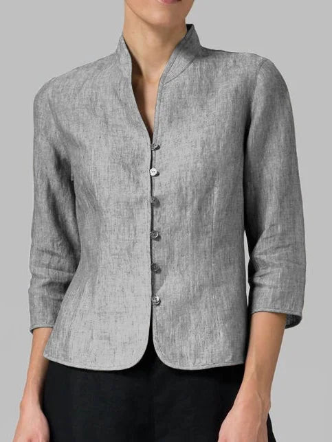 Chemise à col femme – Chemise élégante à manches longues en coton pour bureau