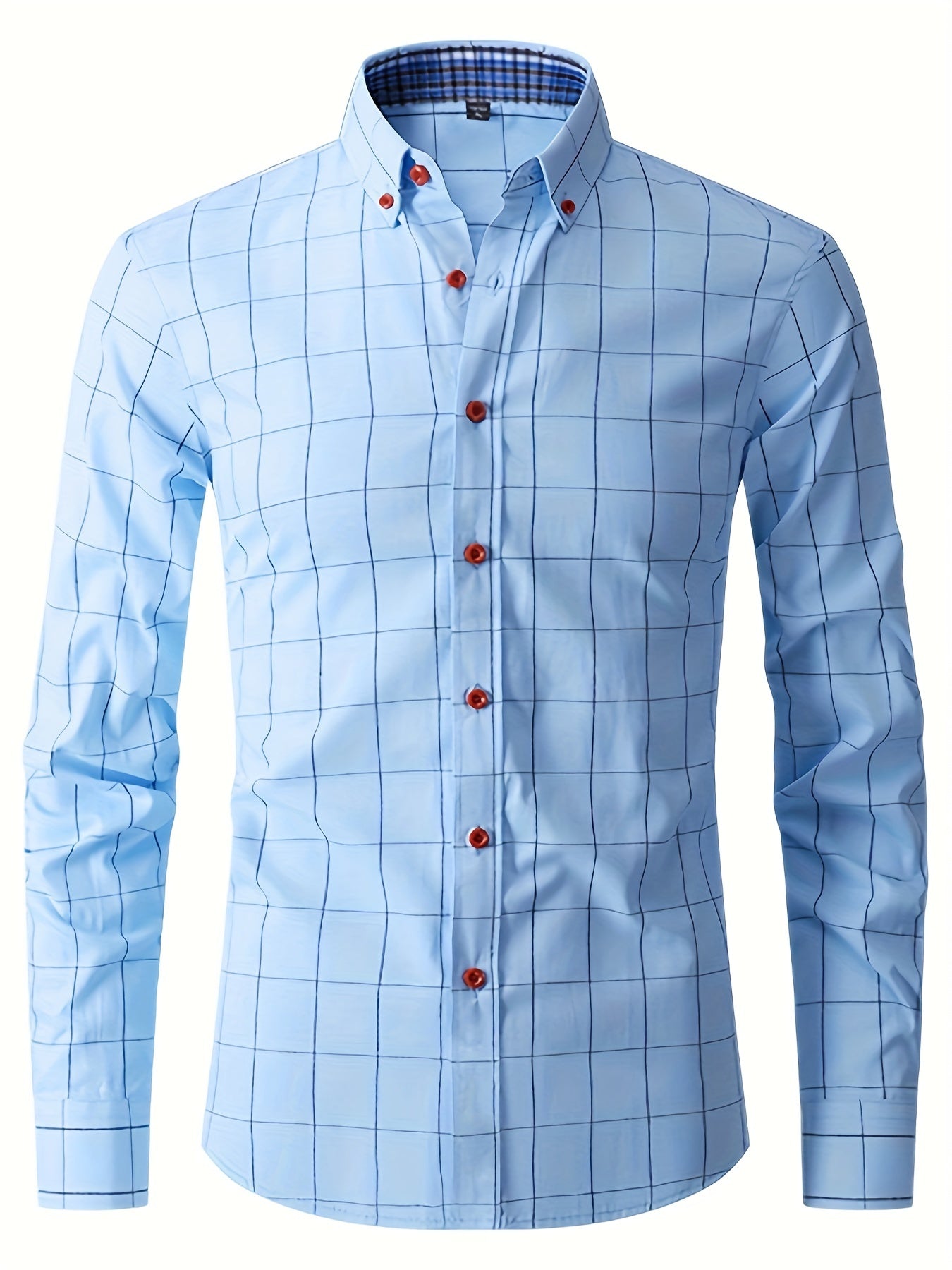 Chemise à carreaux homme – Chemise élégante à boutonnière en coton pour toutes occasions