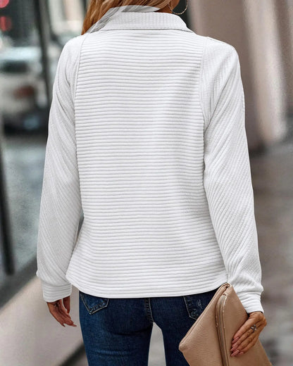 Pull Femme à Col Zippé – Sweat élégant à manches longues pour femme chic et décontracté