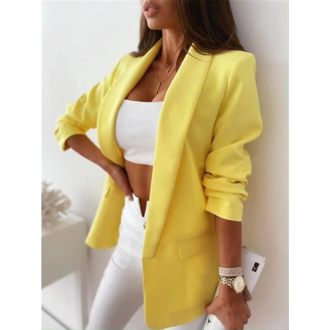 Blazer femme ouvert – Veste élégante à manches longues pour soirée et bureau