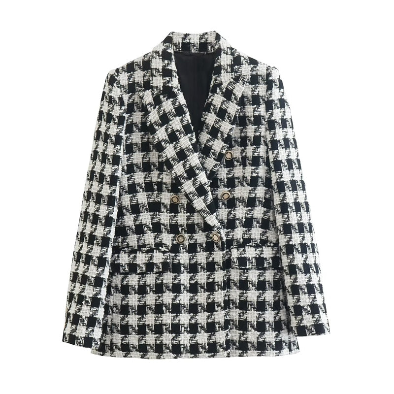 Blazer femme double boutonnage – Veste élégante en tissu chic pour occasions