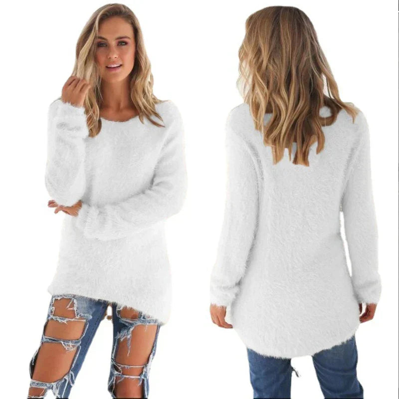 Pull stylé femme – Pull en laine doux à col rond et coupe moderne pour l'hiver