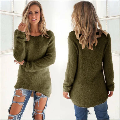 Pull stylé femme – Pull en laine doux à col rond et coupe moderne pour l'hiver