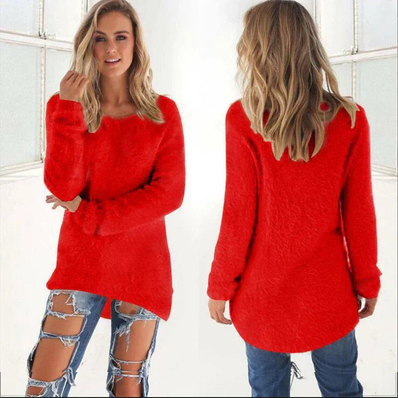 Pull stylé femme – Pull en laine doux à col rond et coupe moderne pour l'hiver