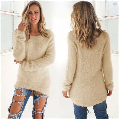 Pull stylé femme – Pull en laine doux à col rond et coupe moderne pour l'hiver