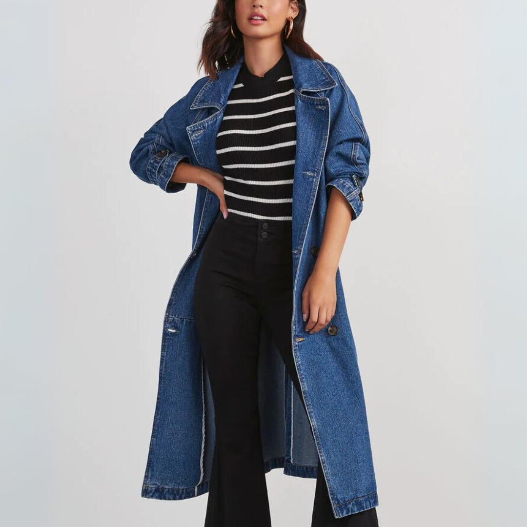 Manteau en jean femme – Veste longue en denim chic et tendance pour automne