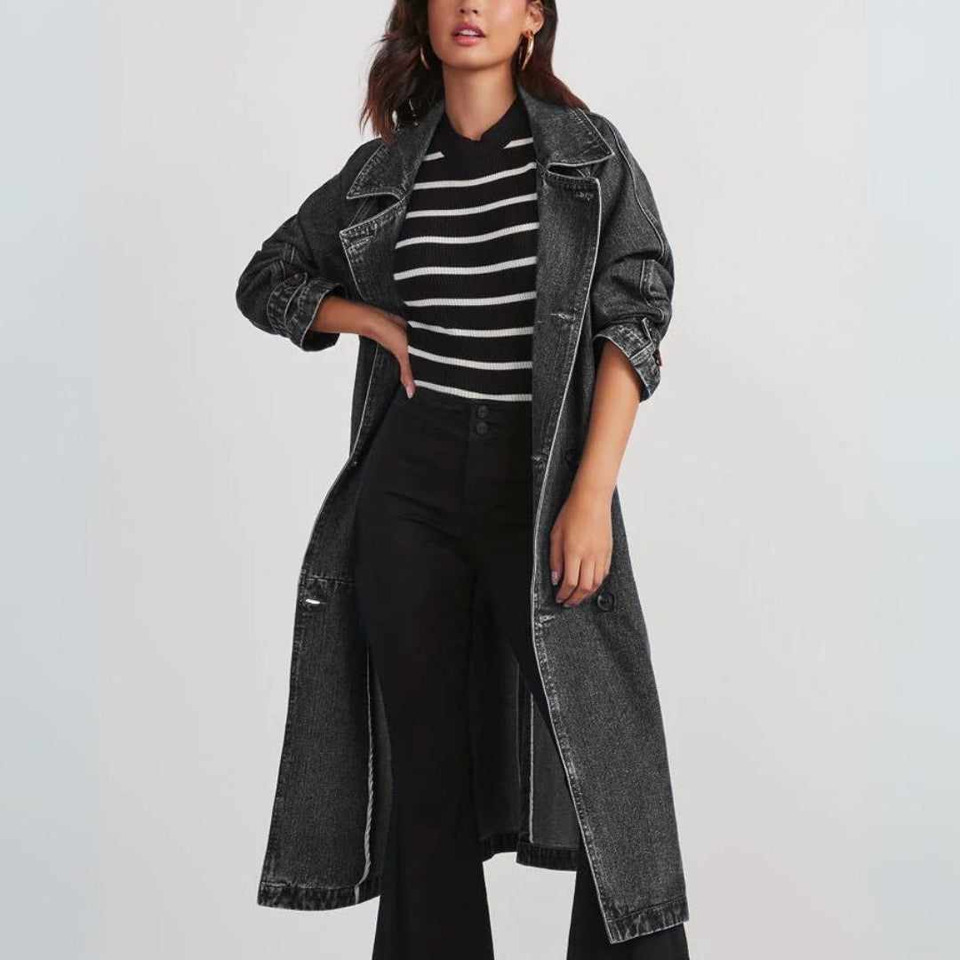 Manteau en jean femme – Veste longue en denim chic et tendance pour automne