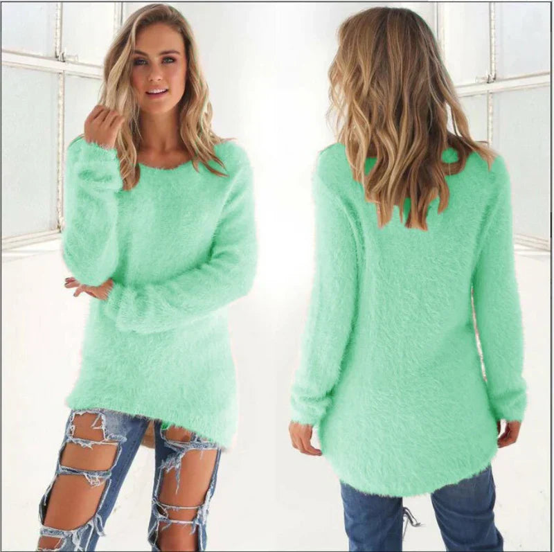 Pull stylé femme – Pull en laine doux à col rond et coupe moderne pour l'hiver