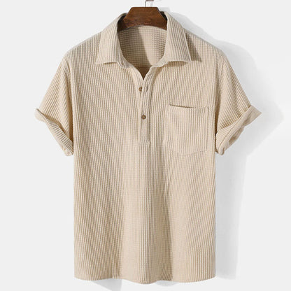 Chemise homme à manches courtes – Chemise élégante avec boutons en coton