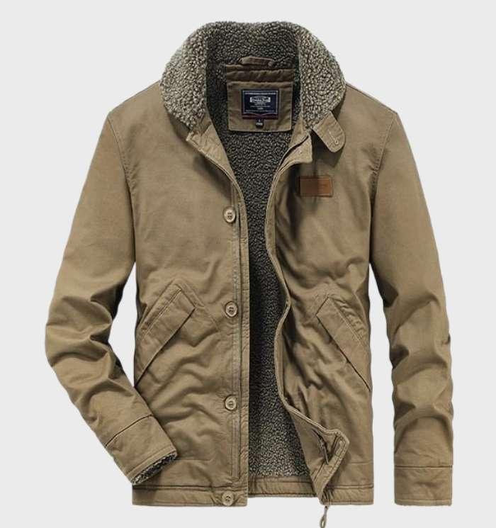 Veste chaude homme – Manteau avec poches latérales en tissu douillet et élégant