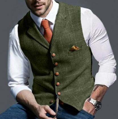 Gilet de loisirs homme – Gilet avec revers élégant en tissu léger pour été