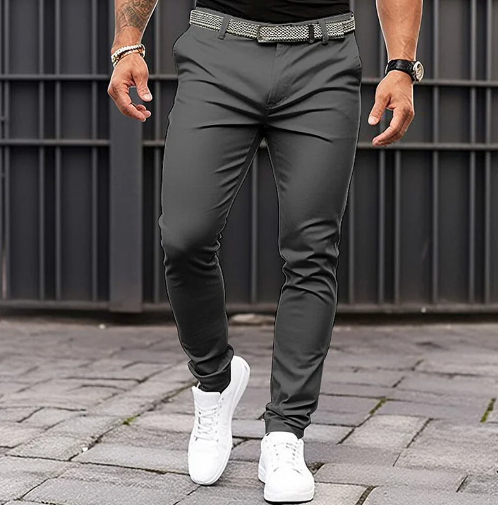 Pantalon élégant homme – Pantalon habillé en tissu léger pour soirée et bureau