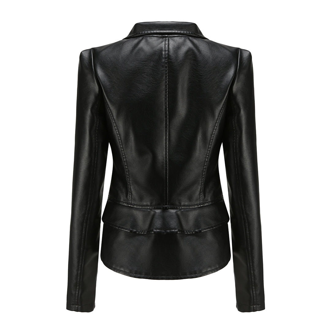 Veste en cuir femme – Veste élégante en cuir noir pour soirée et quotidien