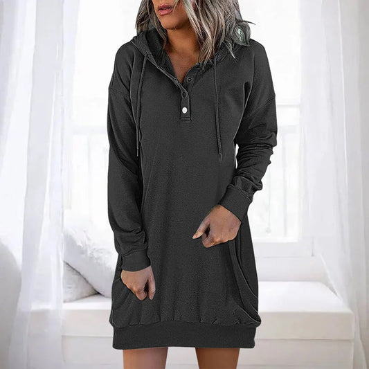 Robe à capuche femme – Robe décontractée en coton doux pour toutes occasions