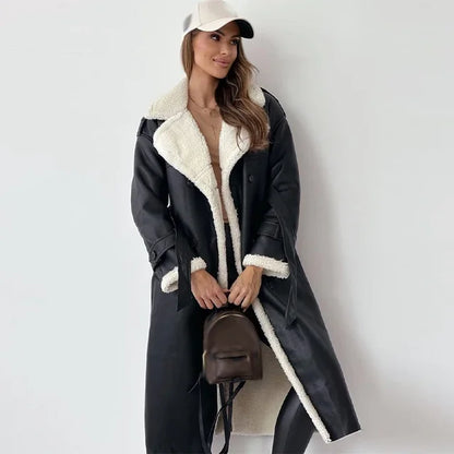 Manteau long femme – Manteau élégant avec ceinture pour hiver chic et tendance