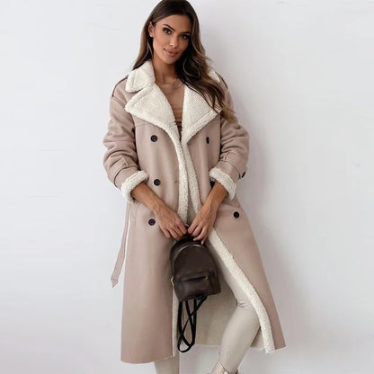 Manteau long femme – Manteau élégant avec ceinture pour hiver chic et tendance