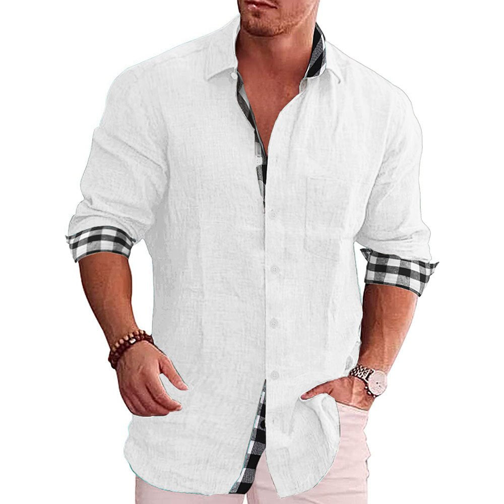 Chemise à carreaux homme – Chemise élégante à manches longues en coton doux