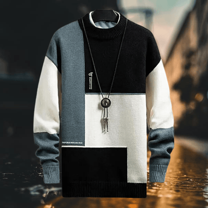 Pull multicolore homme – Sweat-shirt tendance à manches longues et confortable