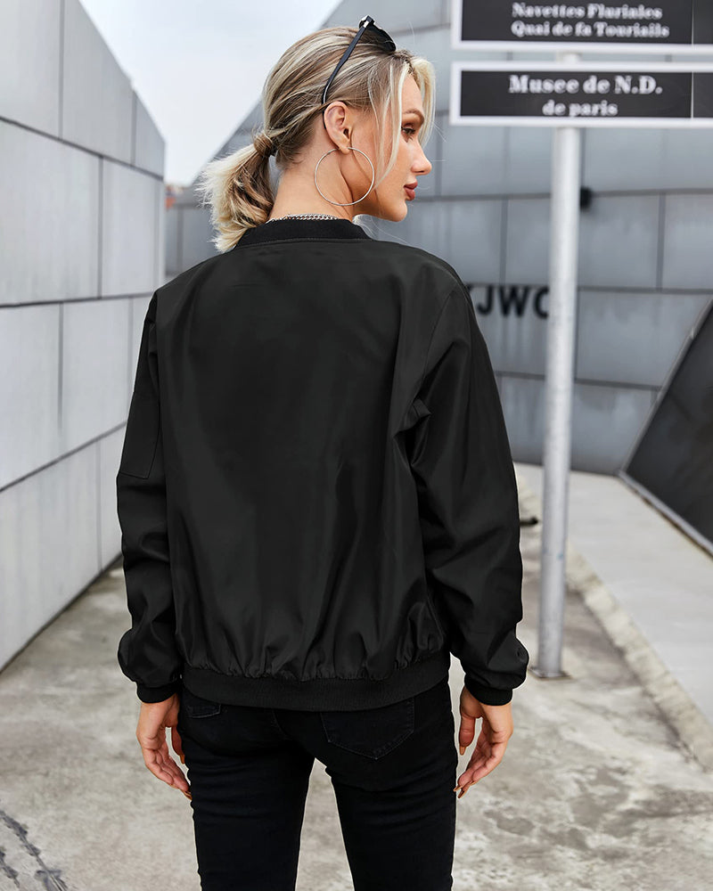 Veste bomber femme – Veste classique élégante en tissu léger pour toutes occasions