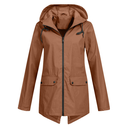 Imperméable femme – Veste imperméable avec capuche légère et élégante