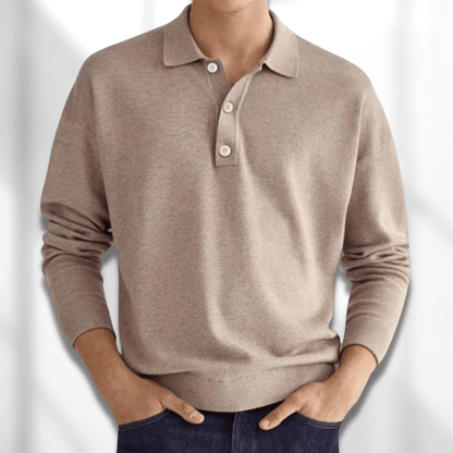 Polo homme à manches longues – T-shirt élégant en coton pour casual et sport