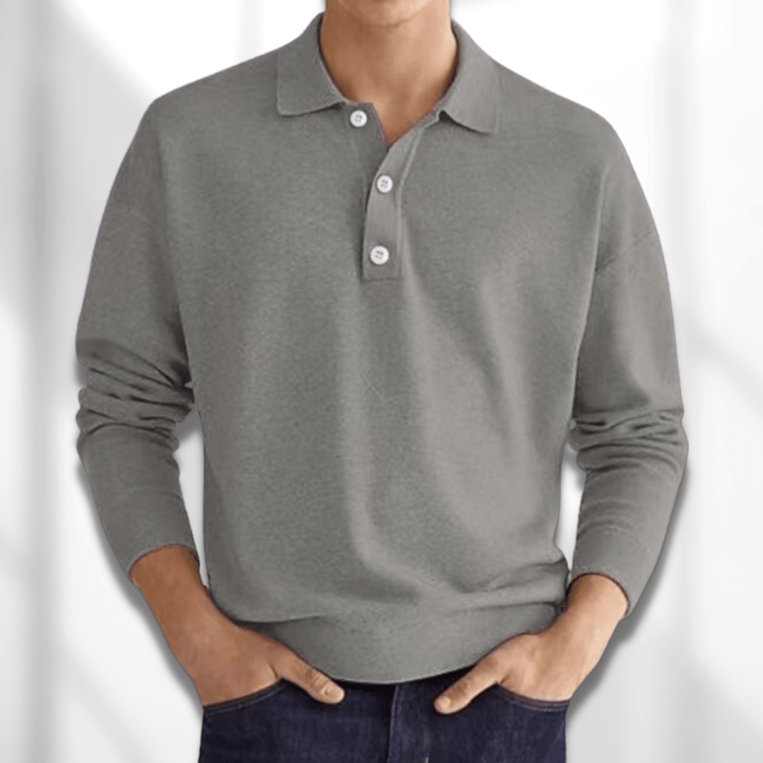 Polo homme à manches longues – T-shirt élégant en coton pour casual et sport