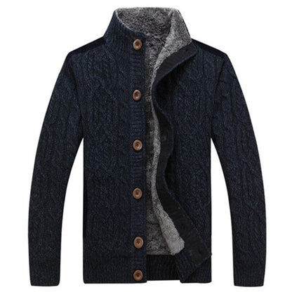 Veste en tricot homme – Veste chaude avec doublure en peluche confortable