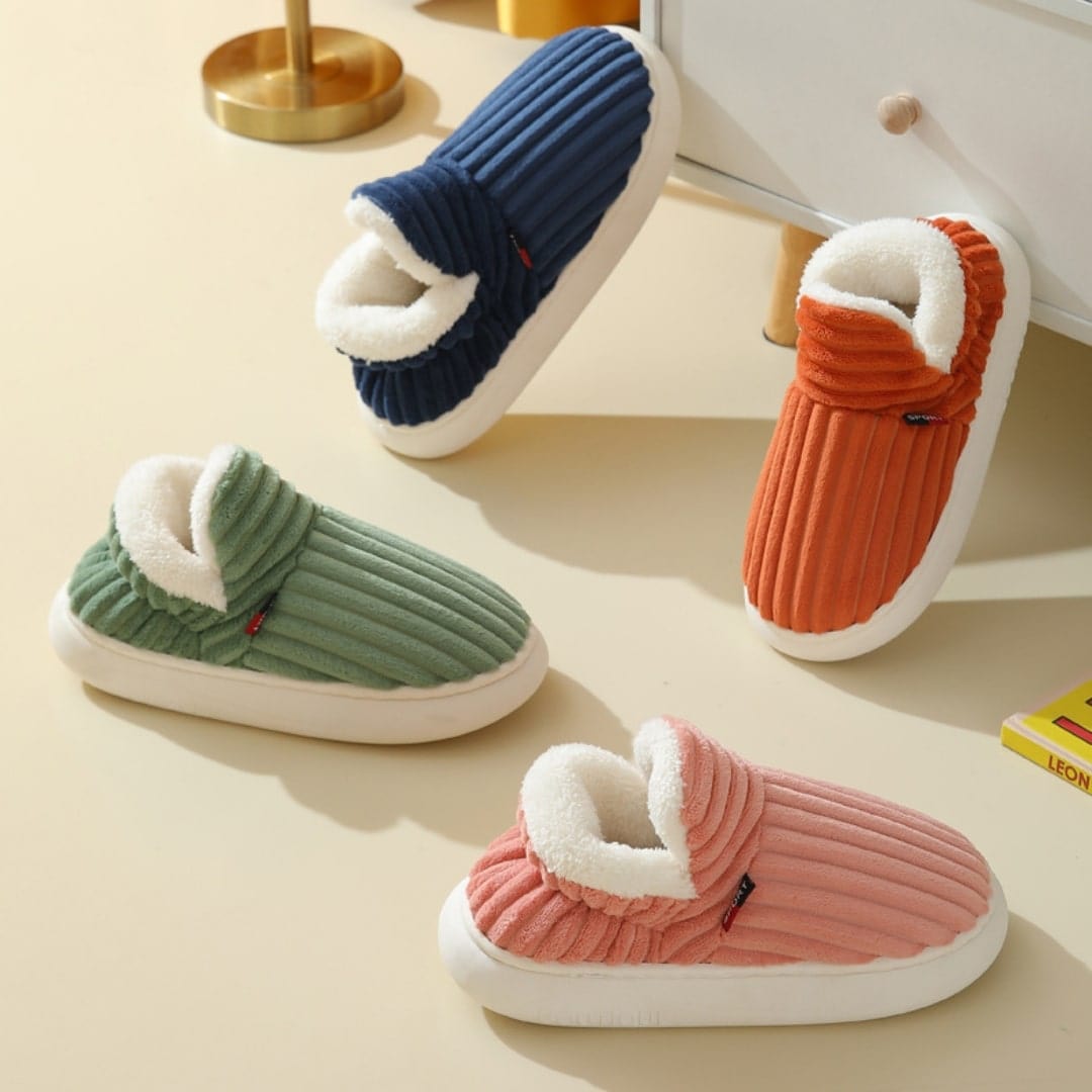 Chaussons moelleux femme – Pantoufles douces en peluche pour confort à la maison