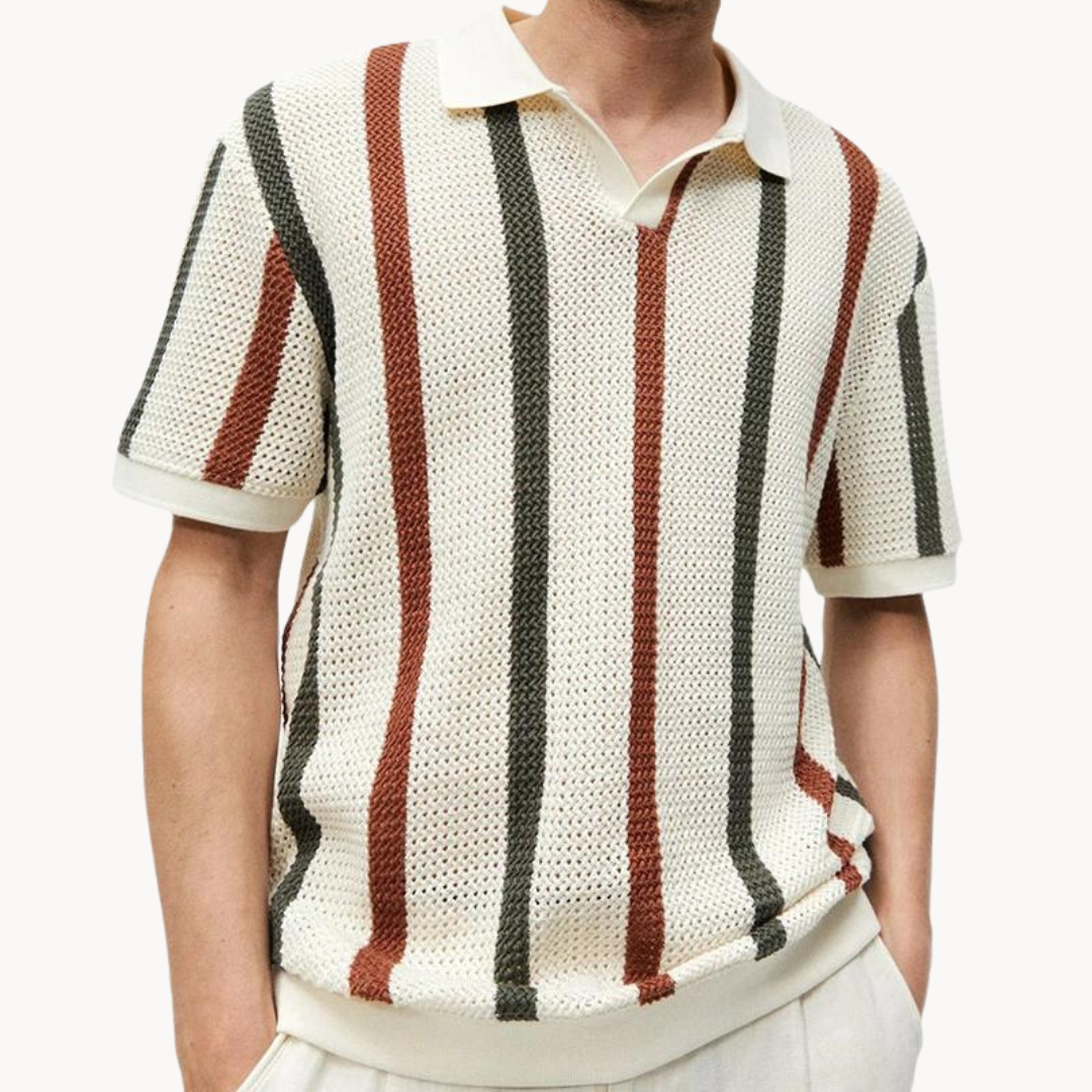 Polo rayé homme – T-shirt élégant en coton léger pour été et casual