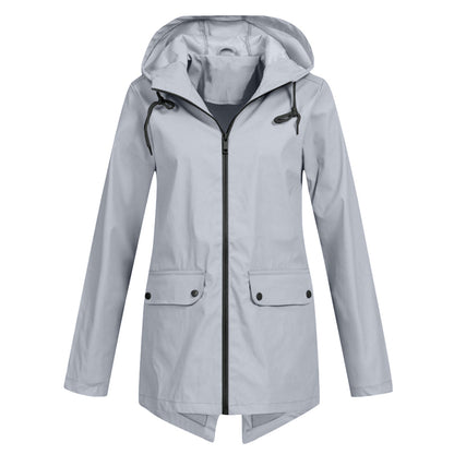 Imperméable femme – Veste imperméable avec capuche légère et élégante