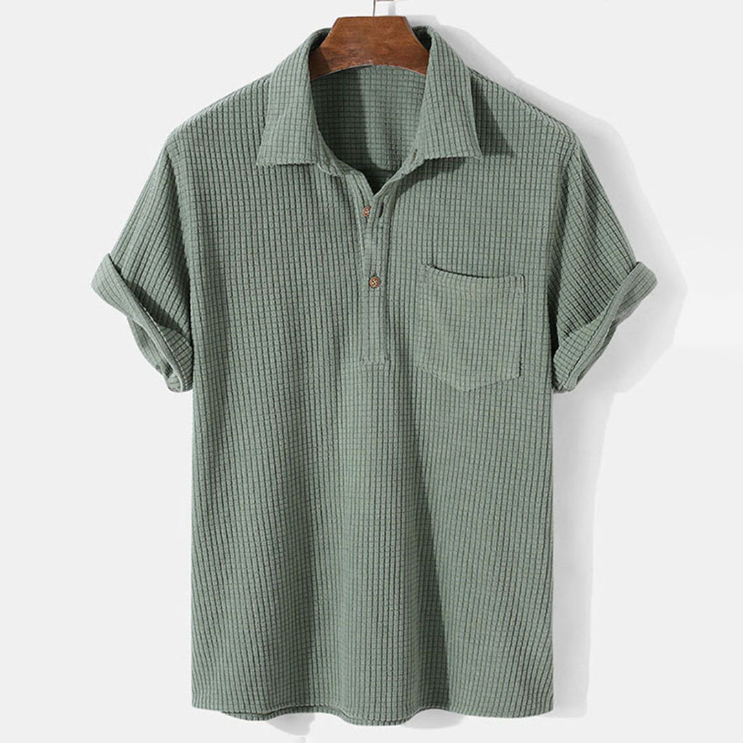 Chemise homme à manches courtes – Chemise élégante avec boutons en coton