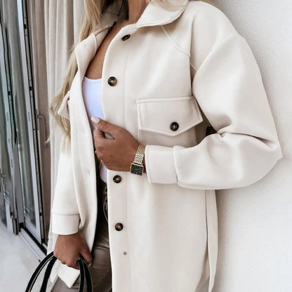 Manteau femme col chic – Veste élégante en laine pour hiver tendance