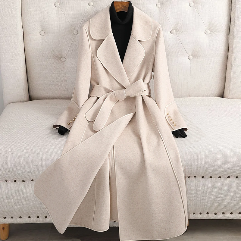 Trench-coat femme – Manteau élégant avec ceinture pour automne et hiver