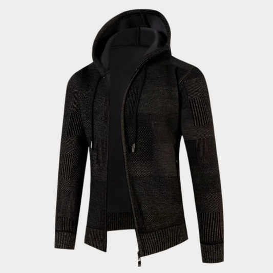 Veste homme avec capuche – Veste chaude en tissu respirant pour hiver