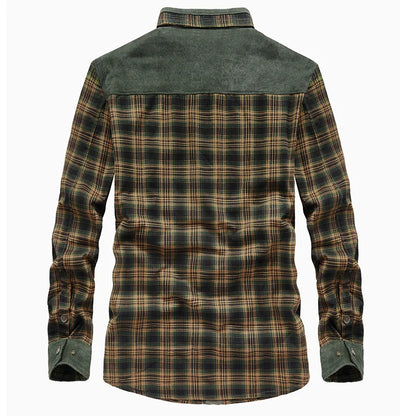 Veste à carreaux homme – Chemise à manches longues avec poche poitrine élégante