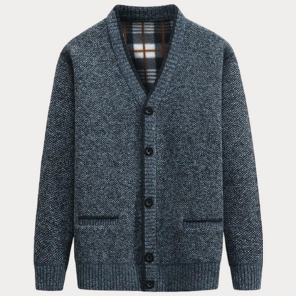 Veste en tricot homme – Pull col en V avec poches avant tendance et confortable