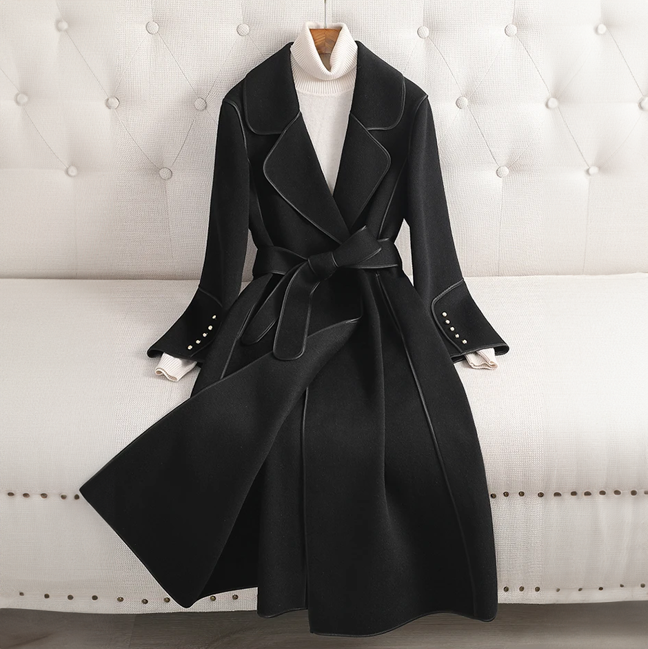 Trench-coat femme – Manteau élégant avec ceinture pour automne et hiver