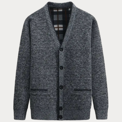 Veste en tricot homme – Pull col en V avec poches avant tendance et confortable