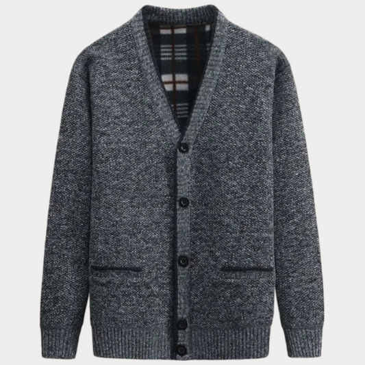 Veste en tricot homme – Pull col en V avec poches avant tendance et confortable