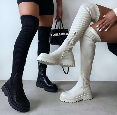 Bottes Overknee femme – Bottes en cuir élégantes pour look chic et tendance