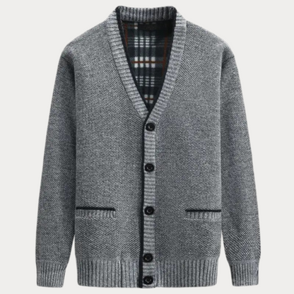 Veste en tricot homme – Pull col en V avec poches avant tendance et confortable