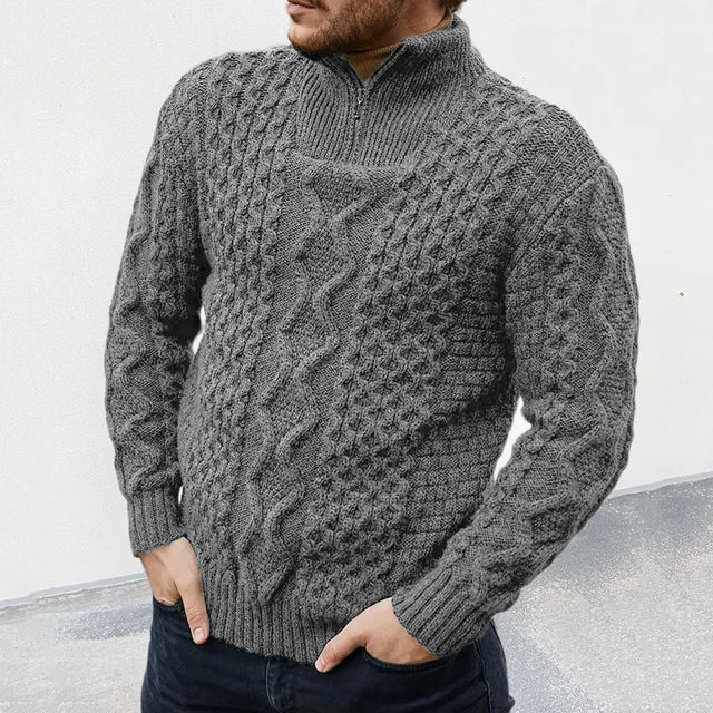 Pull col roulé homme – Pull tricoté chaud et élégant pour hiver et casual