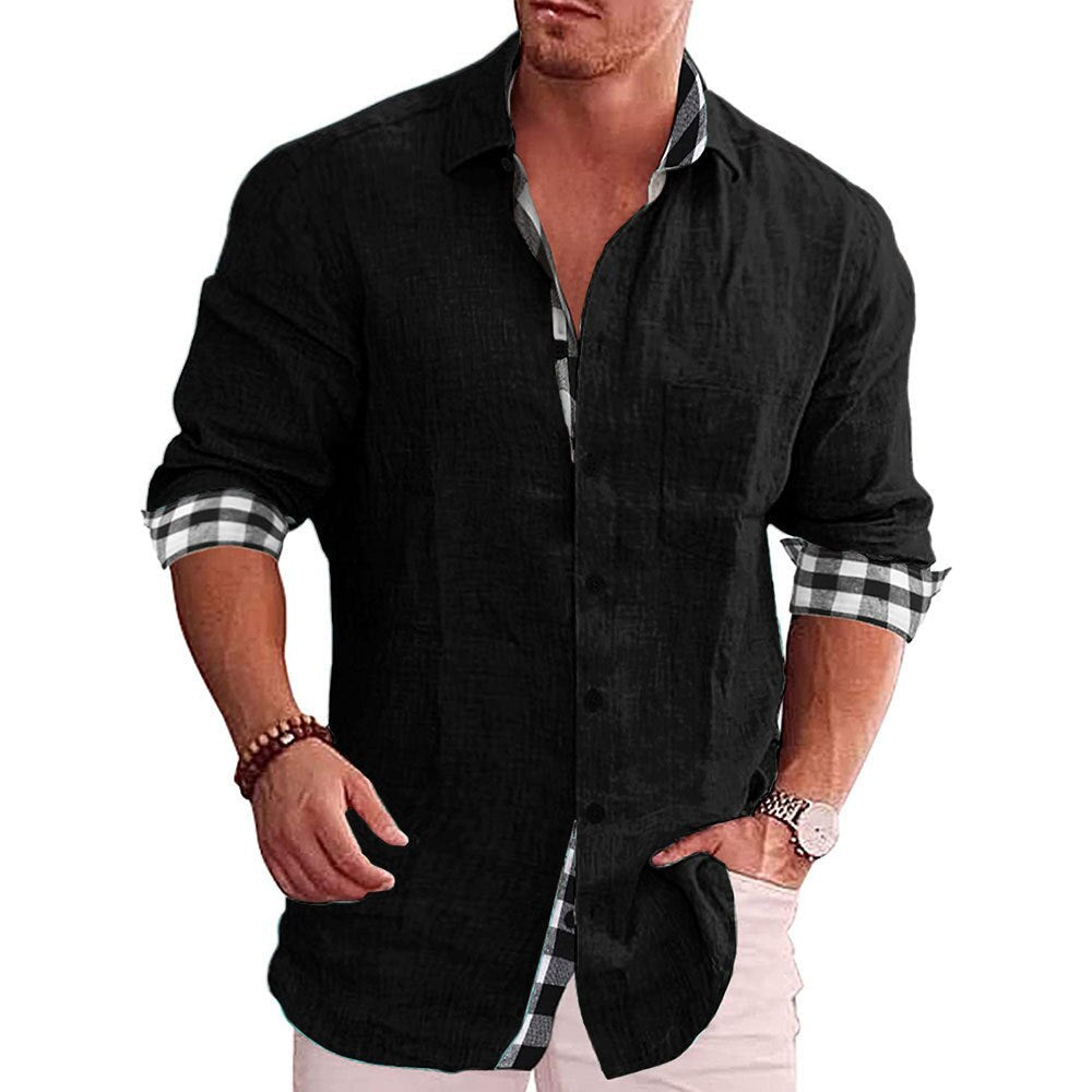 Chemise à carreaux homme – Chemise élégante à manches longues en coton doux