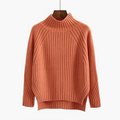 Pull col roulé femme – Pull tricoté élégant en laine doux et chaud